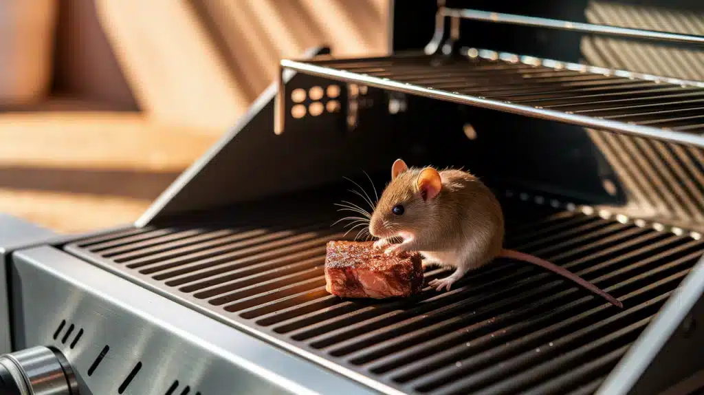 Rodents and pests found inside a BBQ grill